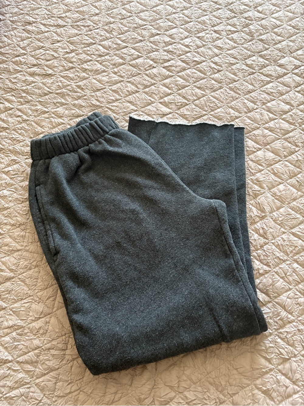 Brandy Melville Dark Charcoal Gray Fleece-Lined Sweatpants